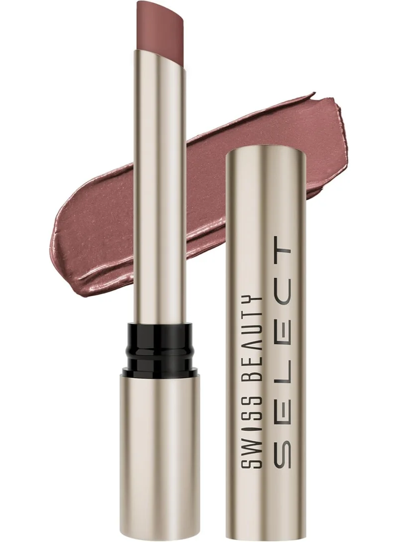 Swiss Beauty Swiss Beauty Select High On Shine Creamy Lipstick | With Mirror-shine finish | Enriched with Vitamin E | 1g, Shade- Daring Brown