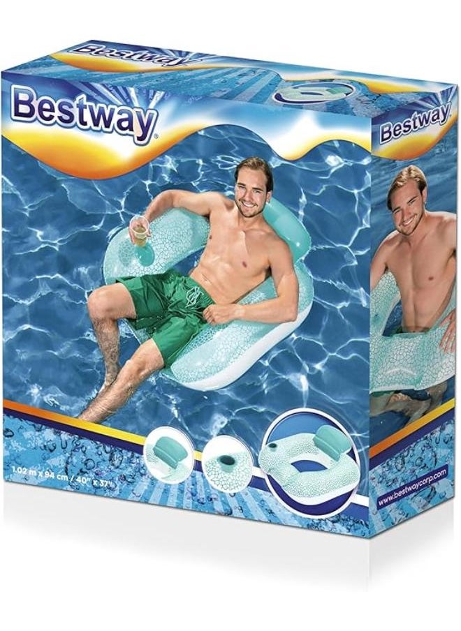 Bestway Bestway inflatable float with pillow Blue/White One Size 43097  - Image 1