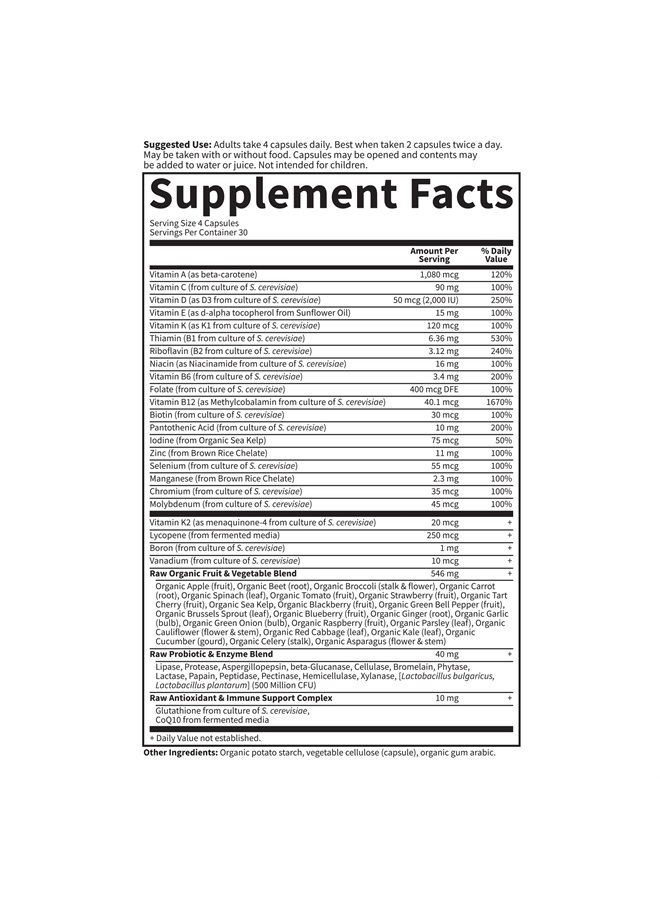 Garden of Life Multivitamin for Men, Vitamin Code 50 & Wiser Men's Raw Whole Food Vitamin Supplement with Probiotics, Vegetarian, 120 Capsules - Image 5