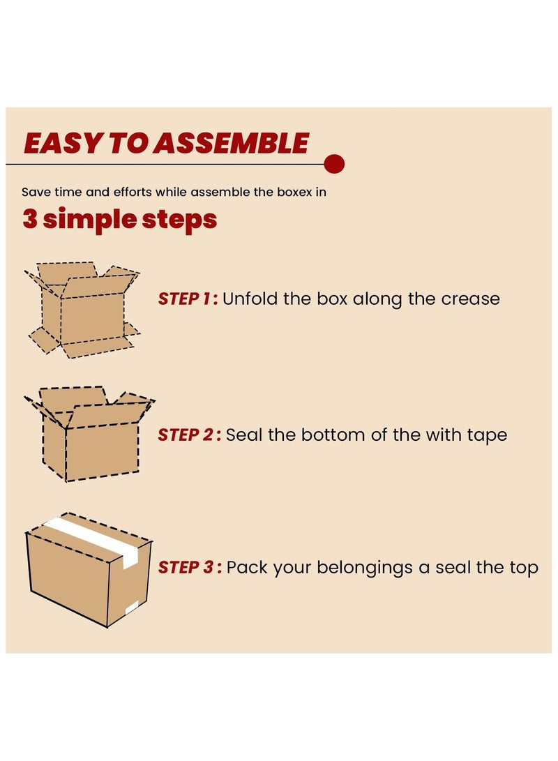 GINI Carton 5‑Ply Heavy‑Duty Corrugated Box 45X45X45CM Pack of 5 - Image 4