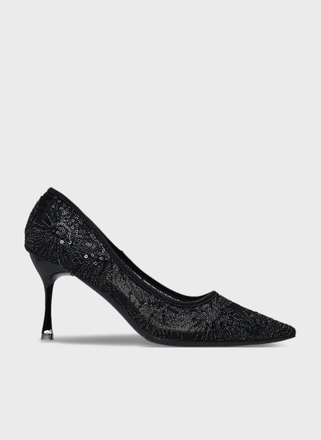 Ginger High Heeled Glitter Pump