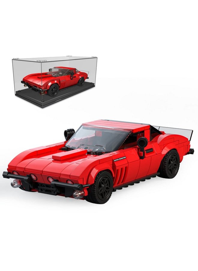 mould king Speed Champion Racing Car Building Sets With Acrylic Display Case Corvete Supercar 27034 Building Kit Toy Collectible Model Cars Building Blocks Gifts For Kids 8+(332 Pieces)  - Image 2