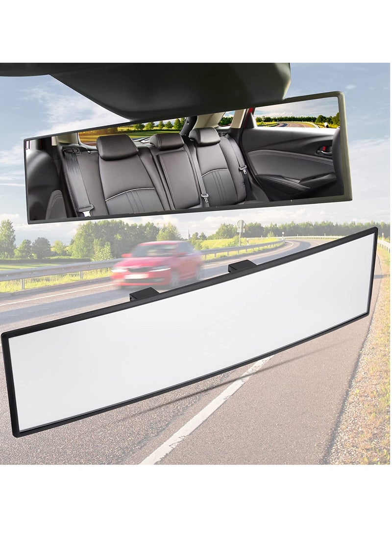 Rear View Mirror, Universal 11.81 Inch Panoramic Convex Rearview Interior Clip-on Wide Angle Reduce Blind Spot Effectively for Car SUV Trucks - Image 1