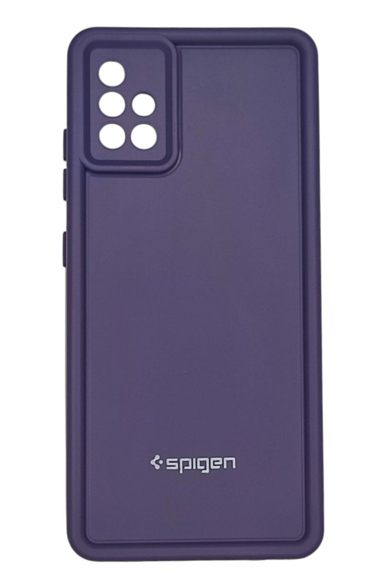 جراب سيليكون و حامي للكاميرا لهاتف Samsung Galaxy A51 - بنفسجي