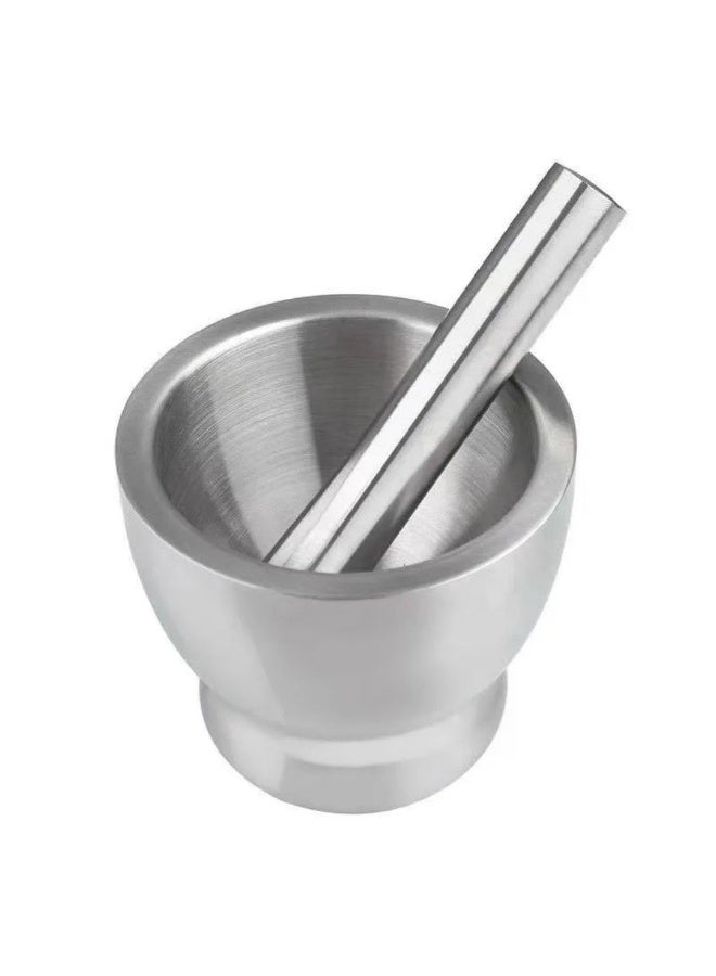 Heavy-duty solid metal grinder - a manual mortar and pestle for spices and seasonings made of genuine metal - durable, rust and scratch resistant for heavy-duty kitchen use (l) - Image 3