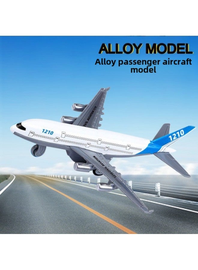 Children's Alloy Huili Aircraft Airplane Model 1210-918 Simulation Alloy Aircraft Small Hot Car Toy Male-Color:Alloy Passenger Machine 2-piece Set - Image 2
