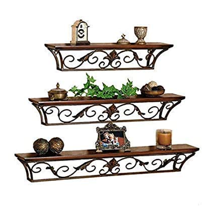 CRAFTCASTLE Beautiful Iron & Wooden Wall Corner Rack 3 Shelf, Shelves, Mount for Office & Home Decor Product (Wall Shelf) - Image 5