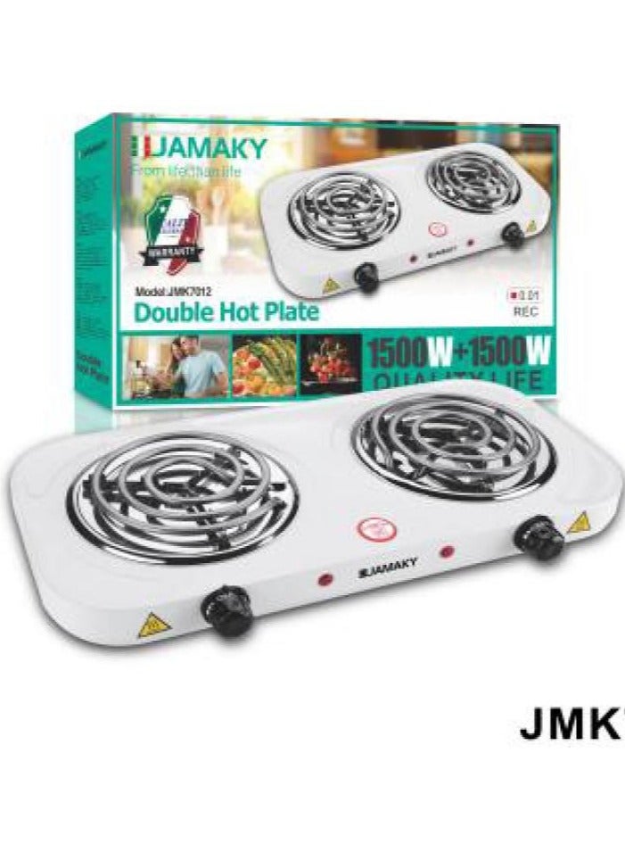 Jamaky Italy بوتجاز 2 عين 1500+1500 وات سلك سخان من جاماكي ايطالي JMK 7012 