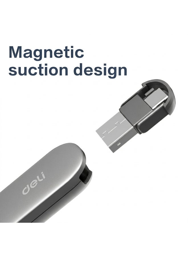 Deli ES002 Wireless Laser Presenter - Grey Remote Control Clicker - Image 2