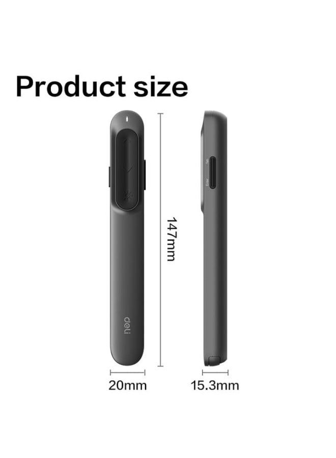 Deli ES002 Wireless Laser Presenter - Grey Remote Control Clicker - Image 5