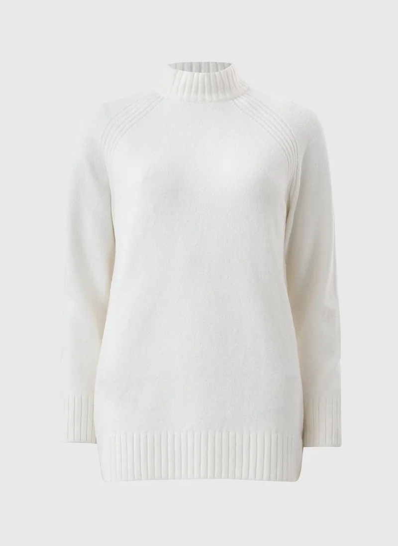 Matalan Cream Roll Neck Tunic Jumper