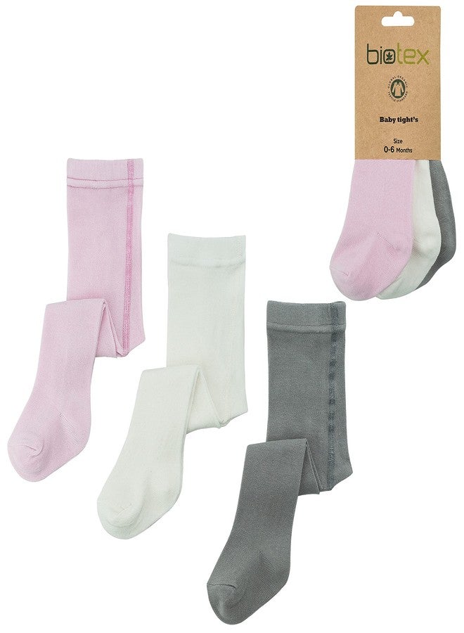 BIOTEX 3 Pairs Organic Cotton Baby Girl and Boy Tights for Winter, Seamless Newborn Leggings, Toddler Stockings, 0-18 Months - Image 5