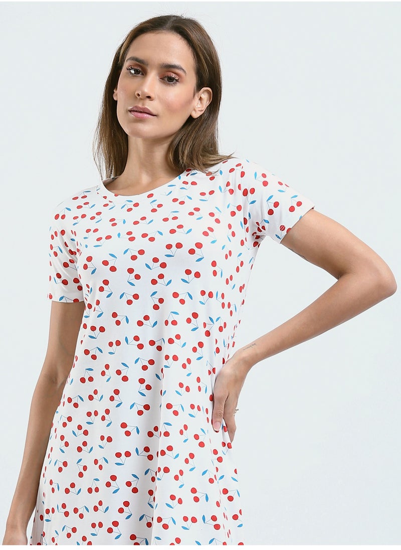 Mesery Sleepshirt Cotton Short Sleeves Printed  - Image 4