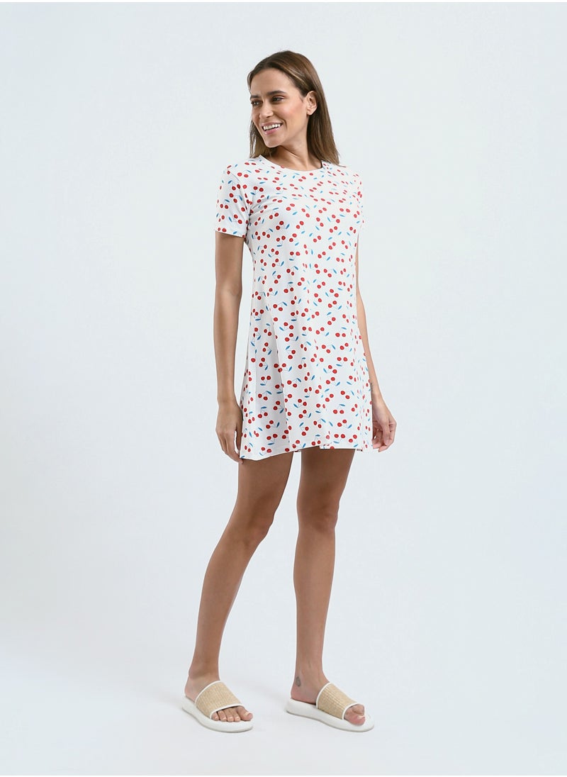 Mesery Sleepshirt Cotton Short Sleeves Printed  - Image 2