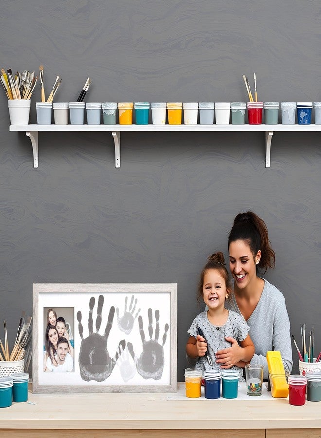 كيت & ميلو طقم إطارات الصور العائلية والطلاء من كيت وميلو - هدية تذكارية للآباء، ديكور منزلي ريفي، رمادي - Image 4