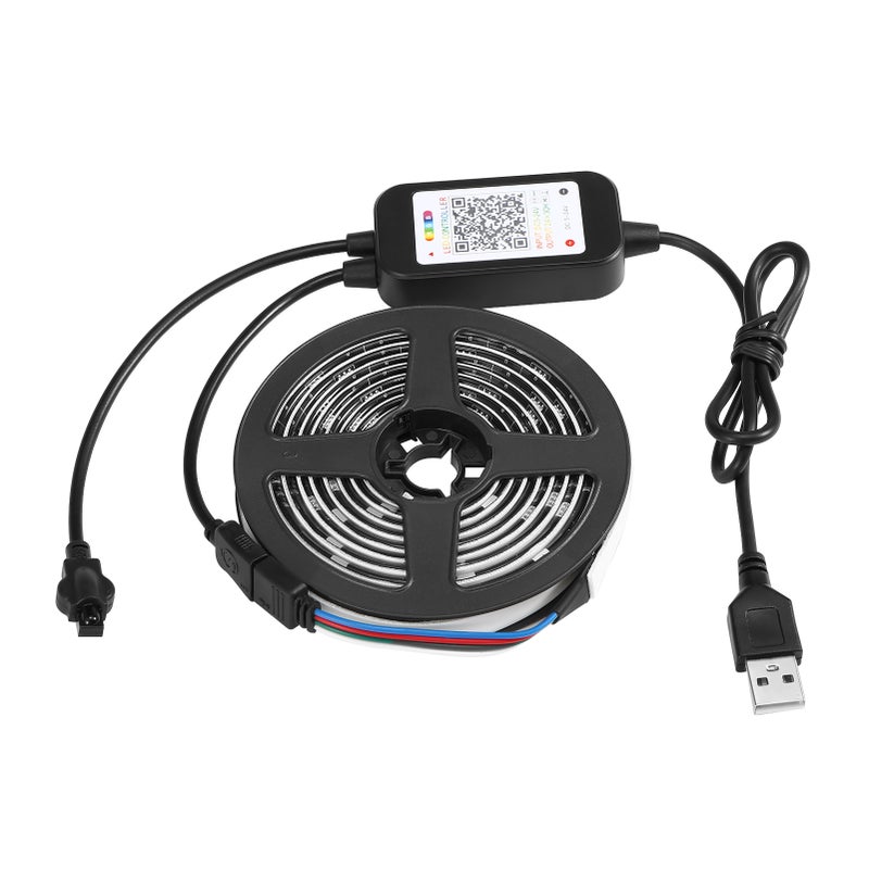 TV Music Rhythm Strip Light Intelligent USB Strip Light Remote Control RGB Strip Light 4 Lighting Modes 16 Light Colours BT Control + 24 key Remote Control 5050 SMD 1/2/3/4/5 Meters 30/60/90/120/150SMD IP65 - Image 3