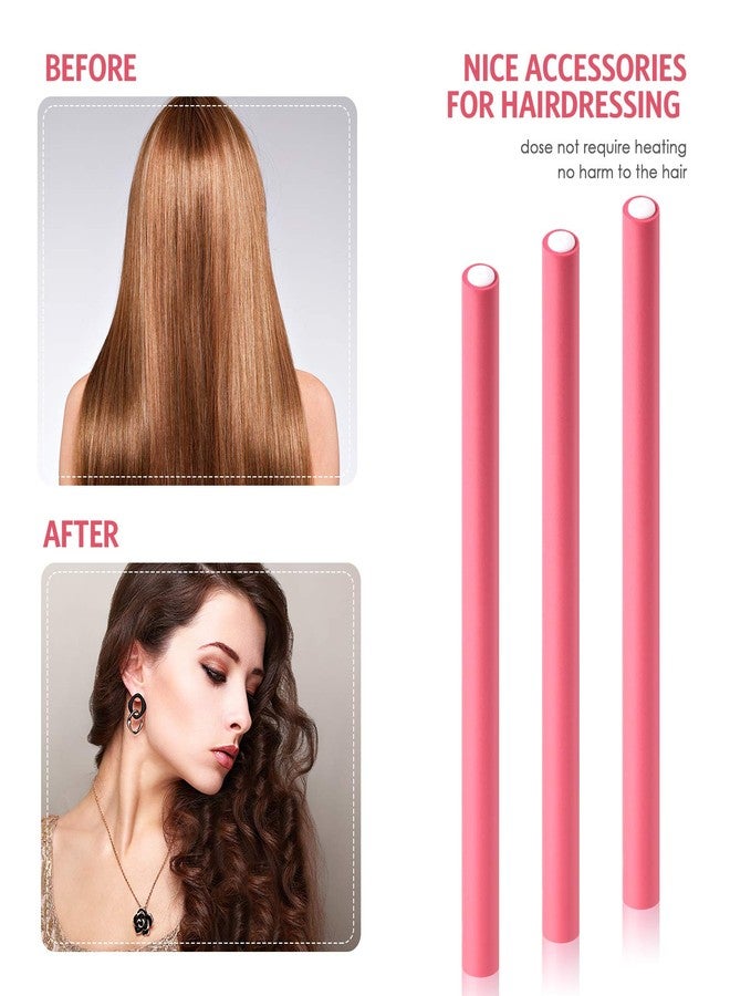 WILLBOND 60 Pieces Flexible Curling Rods Hair Curlers Rollers Twist Flexi No Heat Rods Rollers for Long Short Hair Women(0.3 x 7 Inch,Pink) - Image 4