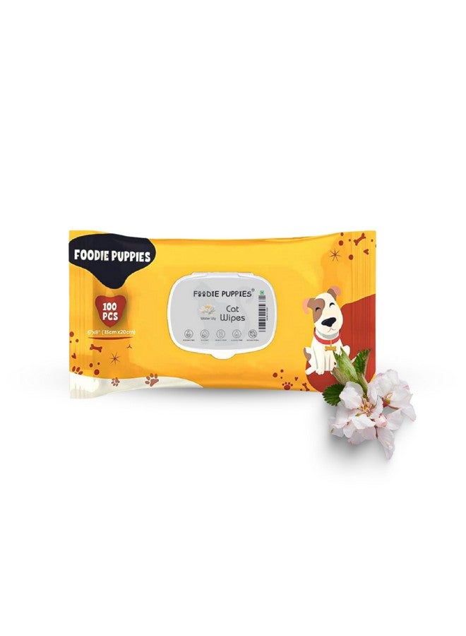 Anti-Bacterial Pet Wet Wipes For Cats & Kittens | (100 Wipes X 1Pack), 15Cm X 20Cm | Fresh Water Lily | Paraben Free & Cruelty Free | Alcohol Free | Daily Use - Image 1