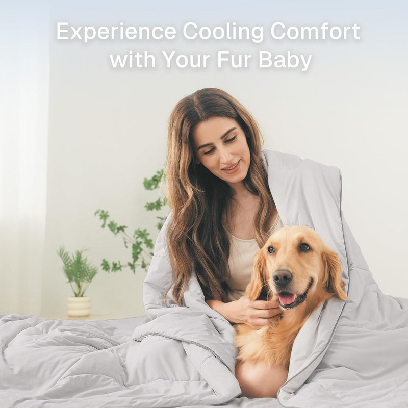 Bedtter King/Cali King Cooling Comforter, Blanket for Hot Sleepers, All Season Bedding to Keep Cool for Night Sweats, Breathable Lightweight Upgraded Cold Blanket, 106x90 Inches, Grey - Image 3