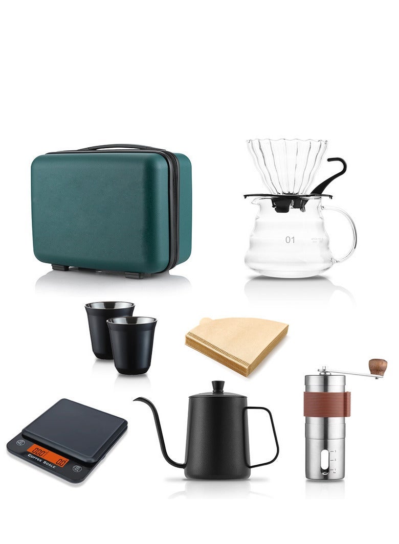 ZUIHAO V60 Coffee Maker Coffee Set 8 Pcs Drip Coffee Maker Kit, Portable Travel Kits Automatic Coffee Scale with Timer Coffee Pot with Thermometer Premium Coffee Set for Offices  Camping（Suitcase） - Image 2
