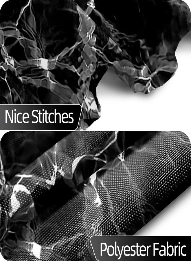 Uiiooazy Black Shower Curtain, Black Marble with White Lines Crack Waterproof Bathtub RV Decoration for Bathroom Abstract Modern Luxury Polyester Fabric Shower Curtains with Hooks 72x72 inches - Image 4