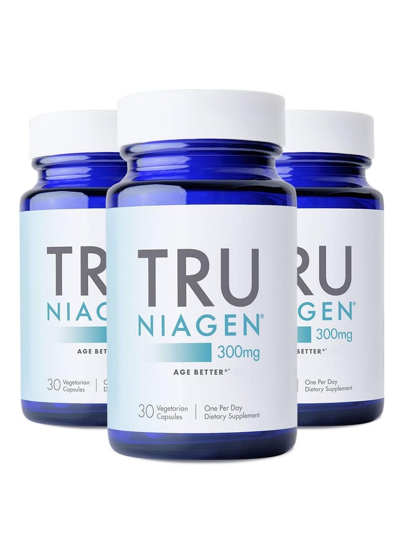 TRU NIAGEN - TRU NIAGEN Patented NAD+ Supplement for Anti Aging and Cell Regeneration, 300 mg Niagen, 30 Servings PACK OF 3 - Image 1