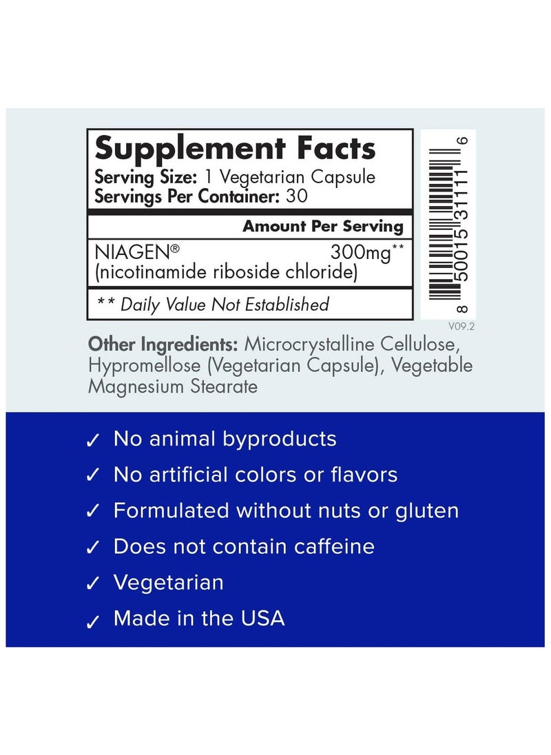 TRU NIAGEN - TRU NIAGEN Patented NAD+ Supplement for Anti Aging and Cell Regeneration, 300 mg Niagen, 30 Servings PACK OF 3 - Image 1