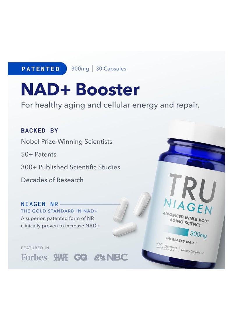 TRU NIAGEN - TRU NIAGEN Patented NAD+ Supplement for Anti Aging and Cell Regeneration, 300 mg Niagen, 30 Servings PACK OF 3 - Image 1