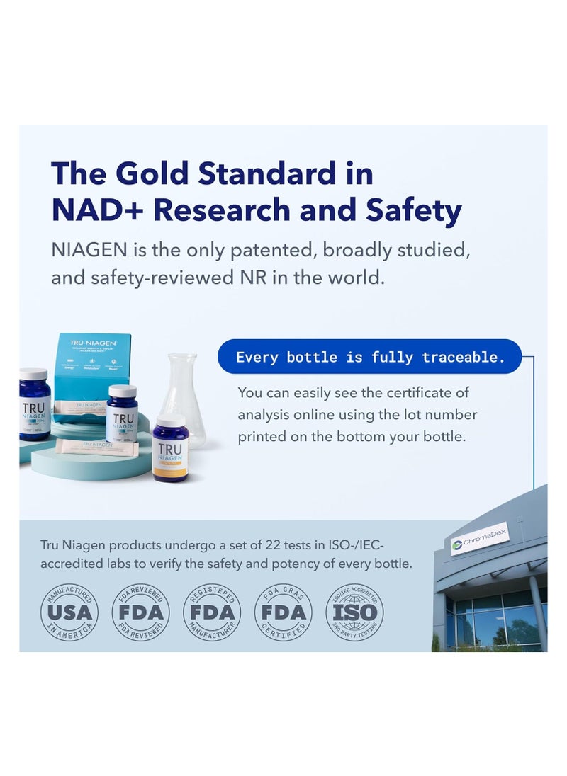 TRU NIAGEN - TRU NIAGEN Patented NAD+ Supplement for Anti Aging and Cell Regeneration, 300 mg Niagen, 30 Servings PACK OF 3 - Image 1