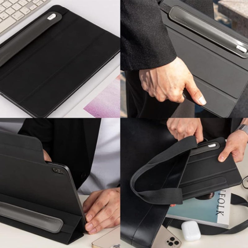 Stylish Elastic Styluses Pen Case Soft Leather Protective Cover Nonslip Storage Container for Digital Devices PU Leather Tablet Pen Protective Sleeve - Image 2