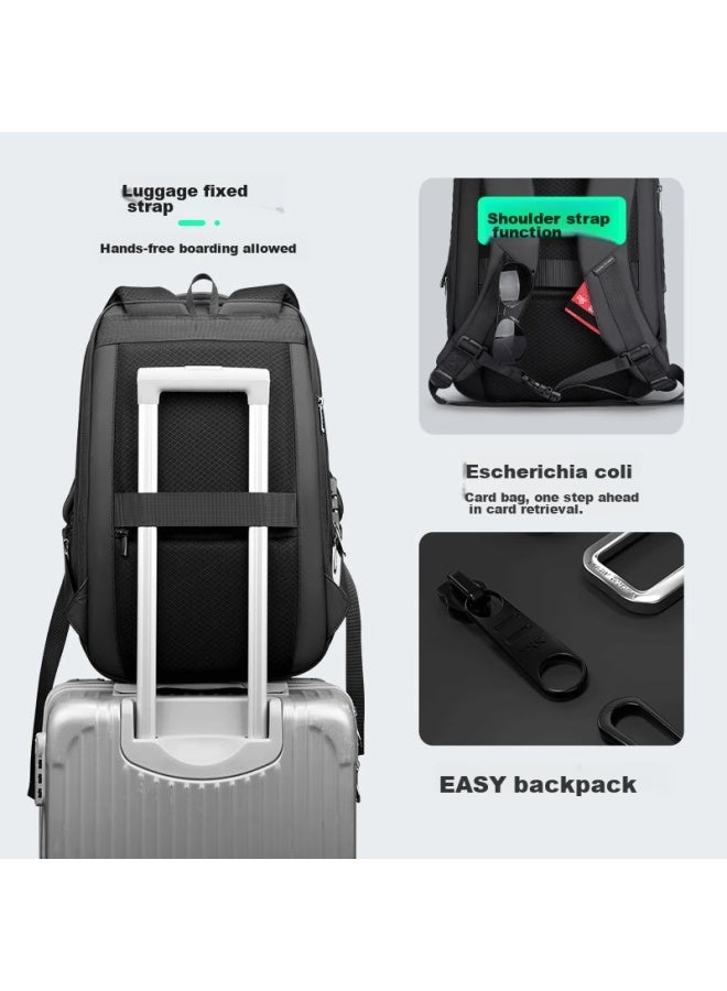 Mark Ryden Backpack For Men, Double Shoulder Bag, 15.6-inch Gaming Laptop Bag, Motorcycle Travel Bag, Schoolbag Mr9405 Elegant Black Expandable Model - Image 3