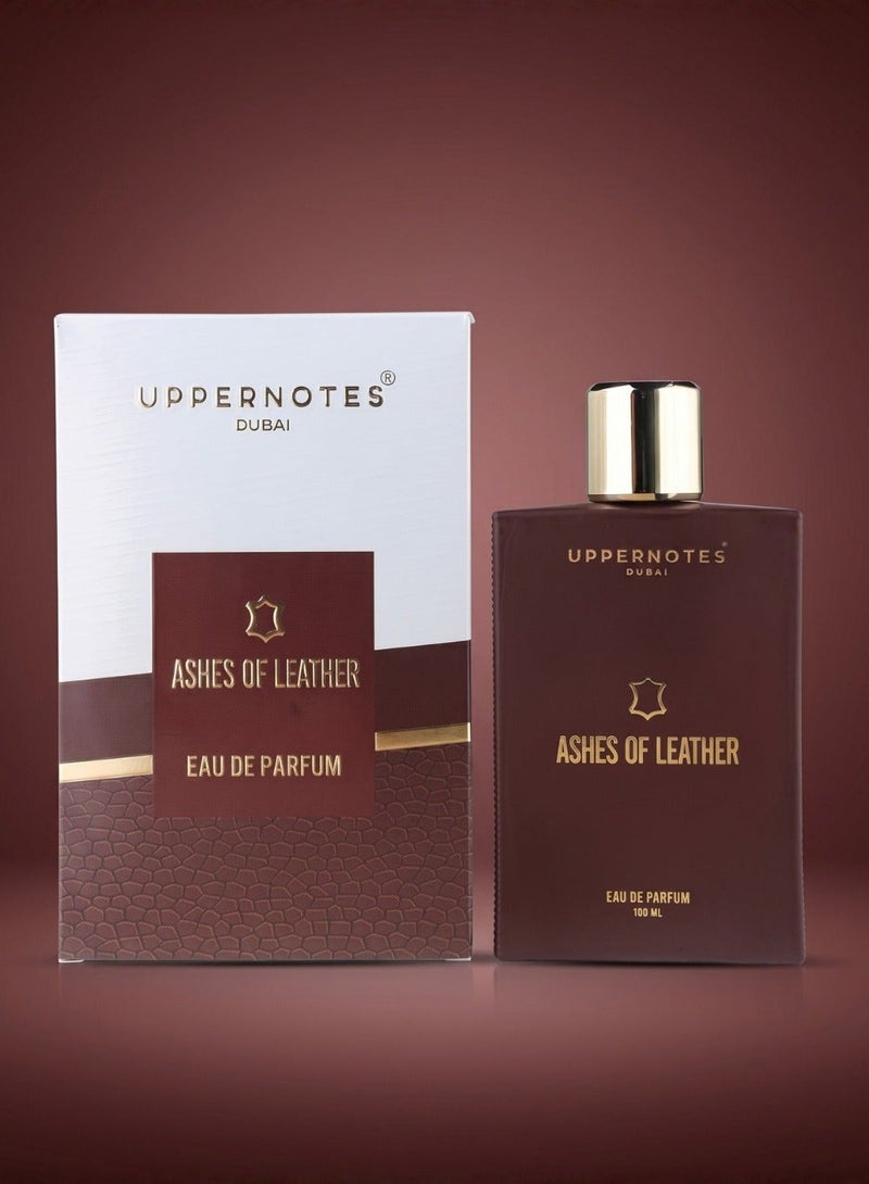 UpperNotes Ashes of Leather EDP Unisex Perfume 100ml | Cardamom Leather Jasmine Sambac Amber Patchouli | Bold Smoky Long Lasting Evening Fragrance UAE - Image 3