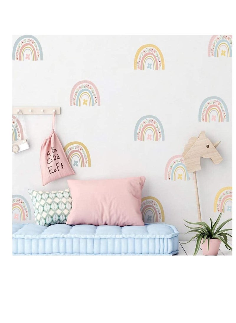 Flower Mini Rainbow Bohemian Decal, Room Decoration DIY Stickers Children's Baby PVC Wall Stickers Waterproof and Stick Rainbow Mural Stickers Vinyl Kids Wall Decor Art (6 Pieces) - Image 3