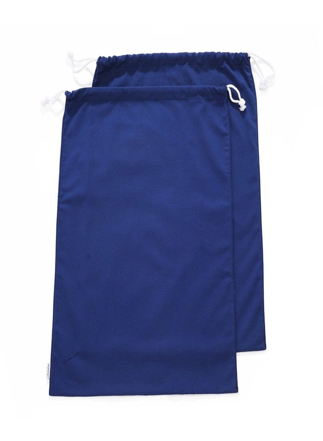 Augbunny 100% Cotton Canvas Travel Laundry Bag, 2-Pack (Large, Navy) - Image 1