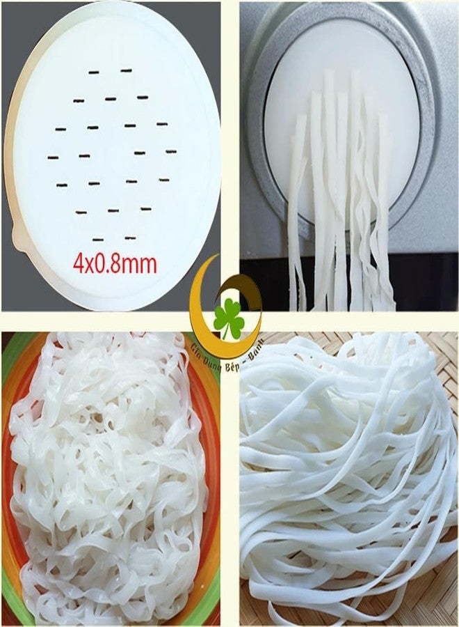 قرص تشكيل المعكرونة الفيتنامية من PASTADISC مناسب لماكينة صنع المعكرونة والنودلز الأوتوماتيكية من فيليبس، قرص متوافق مع ملحق ماكينة صنع المعكرونة من فيليبس، ملحق لأجهزة المطبخ (نودلز 8 × 0.8 مم) (D08، 4 × 0.8 مم) - Image 2