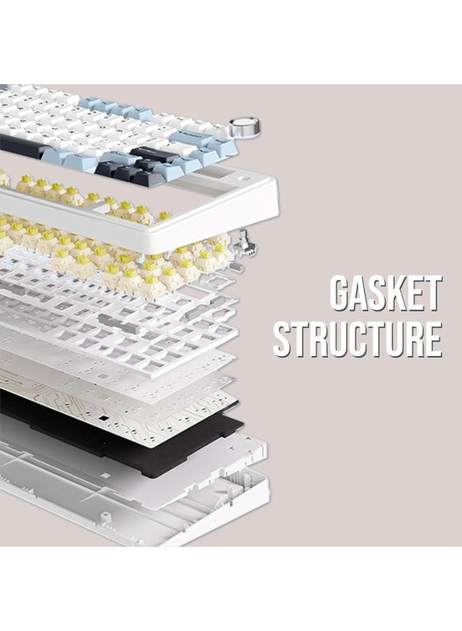 AULA F75 Gaming Keyboard: Mechanical, 75% Hot-Switch, Five-Layer Padding, Bluetooth/Wireless/USB-C Keys, RGB Backlighting, Black, Lyopic Reaper Switches - Image 2