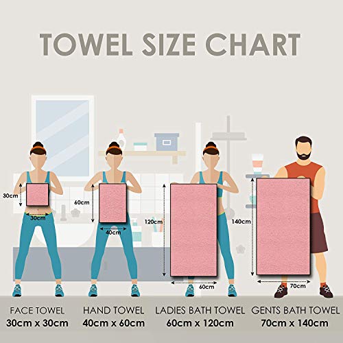 Mandhania Flora Border Soft Cotton BathTowels, 70x140 cm Pack of 1 Pink - Image 4