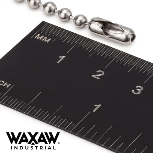 WAXAW 4.5” Beaded Ball Keychains (100 Pack) Stainless Steel (SS) Bead Size #6 Tag Chains USA Made - Image 4