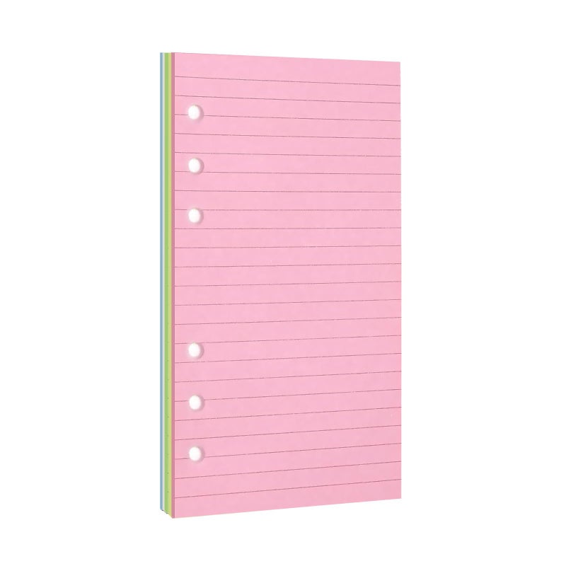Mafegu Lined Refill Paper, Colorful Ruled Journal Fillers for A6 Size 6-Ring Binder, A6 Planner Inserts,5-color 120 GSM Thick Loose Leaf Paper,50 Sheets/100 Pages - Image 1