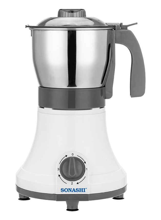 SONASHI Multipurpose Electric Coffee Bean Grinder - Premium 0.8L Stainless Steel Jar Ideal for Spices, Coffee Beans, Nuts, Dried Fruits, Etc | Over Heat Protection Motor with 3 Speed Modes 0.8 L 350 W SCG-4006 White/Silver/Gray - Image 1