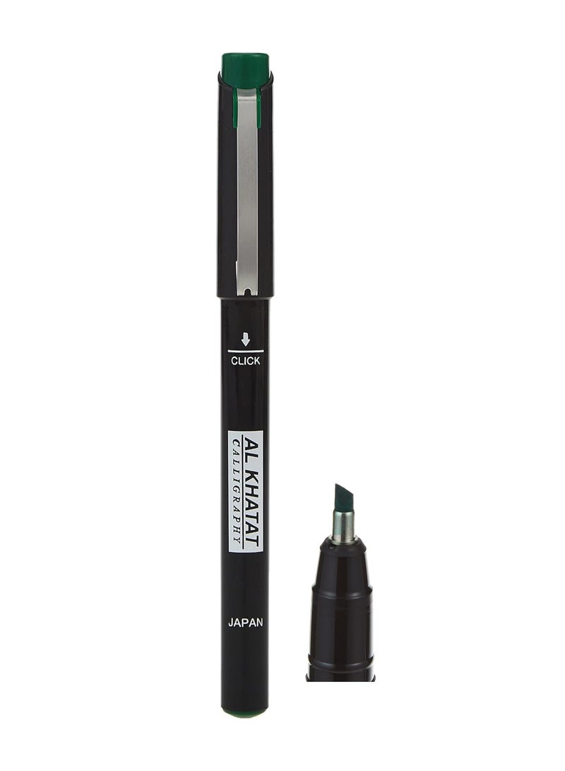 Al Khatat 1-Piece Calligraphy Pen 3mm Tip Green Ink - Image 1