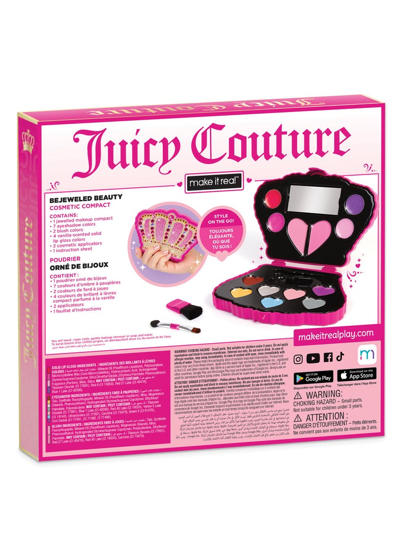 Make It Real Make It Real: Juicy Couture Bejeweled Beauty Cosmetic Compact - Glam for Eyes, Lips & Face, Crown Shaped Makeup Case, Girls & Kids Ages 6+  - Image 2