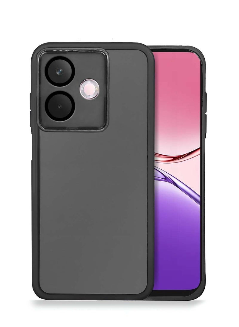 Wtech Oppo A5 Pro 4G/5G 2025 Soft Transparent TPU Silicone Ultra Thin Phone Stylish Electroplated Camera Border Back Case Cover - Black