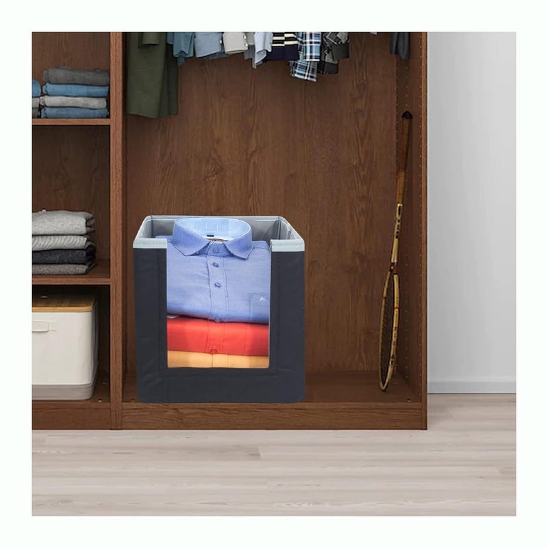 ShubhKraft ShubhKraft Lingerie Organizer Cloth Organizer Wardrobe Organiser for Shirts TShirts Jeans AntiWrinkle Closet Drawer Rack Storage Travel Closet Organizer Garment Organiser Pack Of 8 BlackGrey  - Image 5