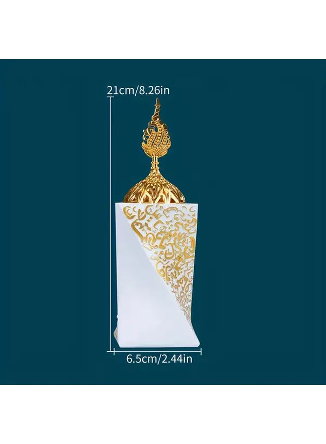 Black Resin Incense Holder With Golden Geometric Design Rotating Diffuser - Image 3