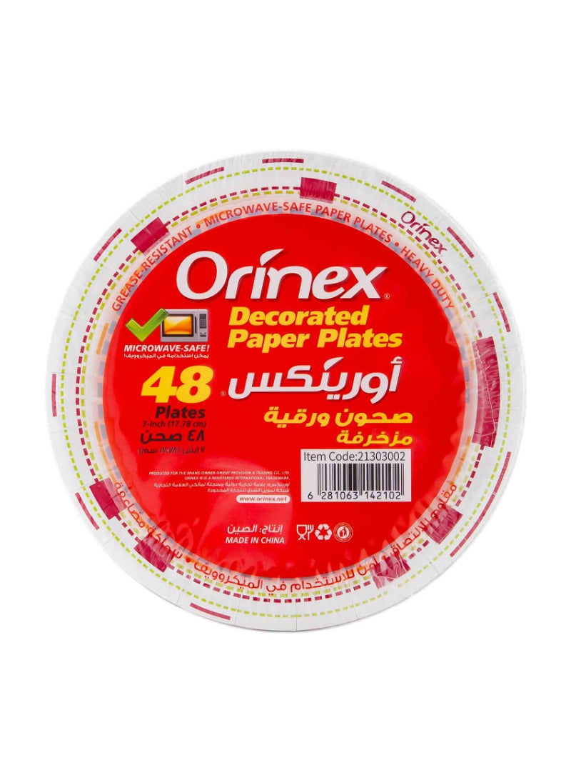 Orinex decorated paper plates 43 pieces