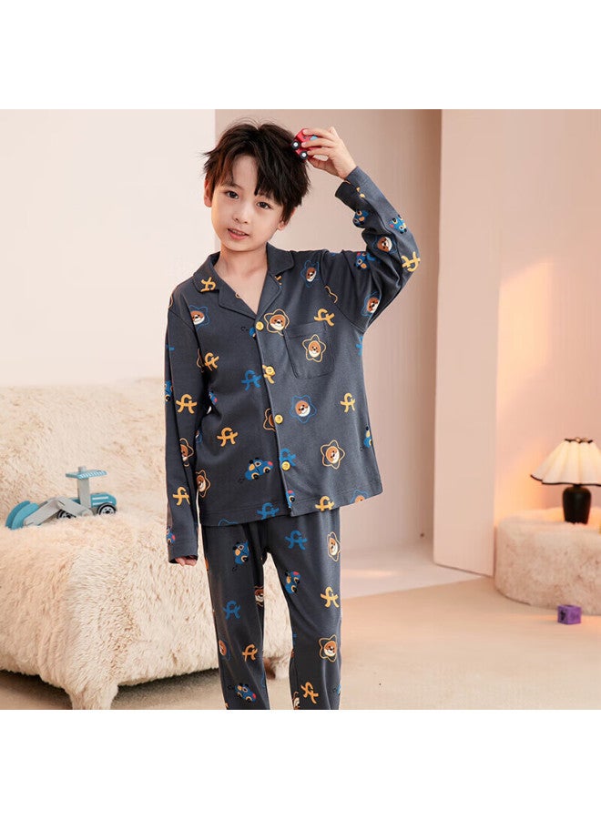 Fenton Fenteng Children's Pajamas For Boys, Antibacterial Pure Cotton Autumn Cartoon Long-sleeve Sleepwear For Older Kids - Image 1