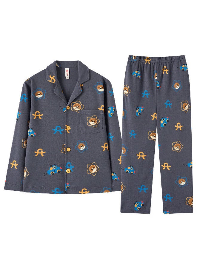 Fenton Fenteng Children's Pajamas For Boys, Antibacterial Pure Cotton Autumn Cartoon Long-sleeve Sleepwear For Older Kids - Image 2