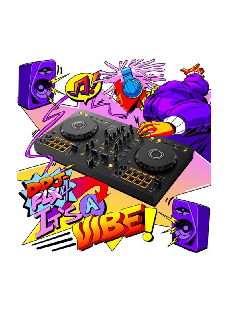 Pioneer DJ Pioneer DJ DDJ-FLX4 2-deck Rekordbox and Serato DJ Controller-Black  - Image 3