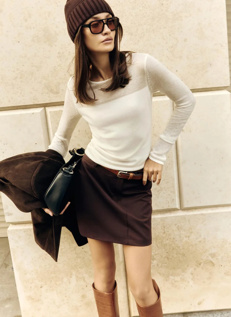 Lichi Combination knit jumper
